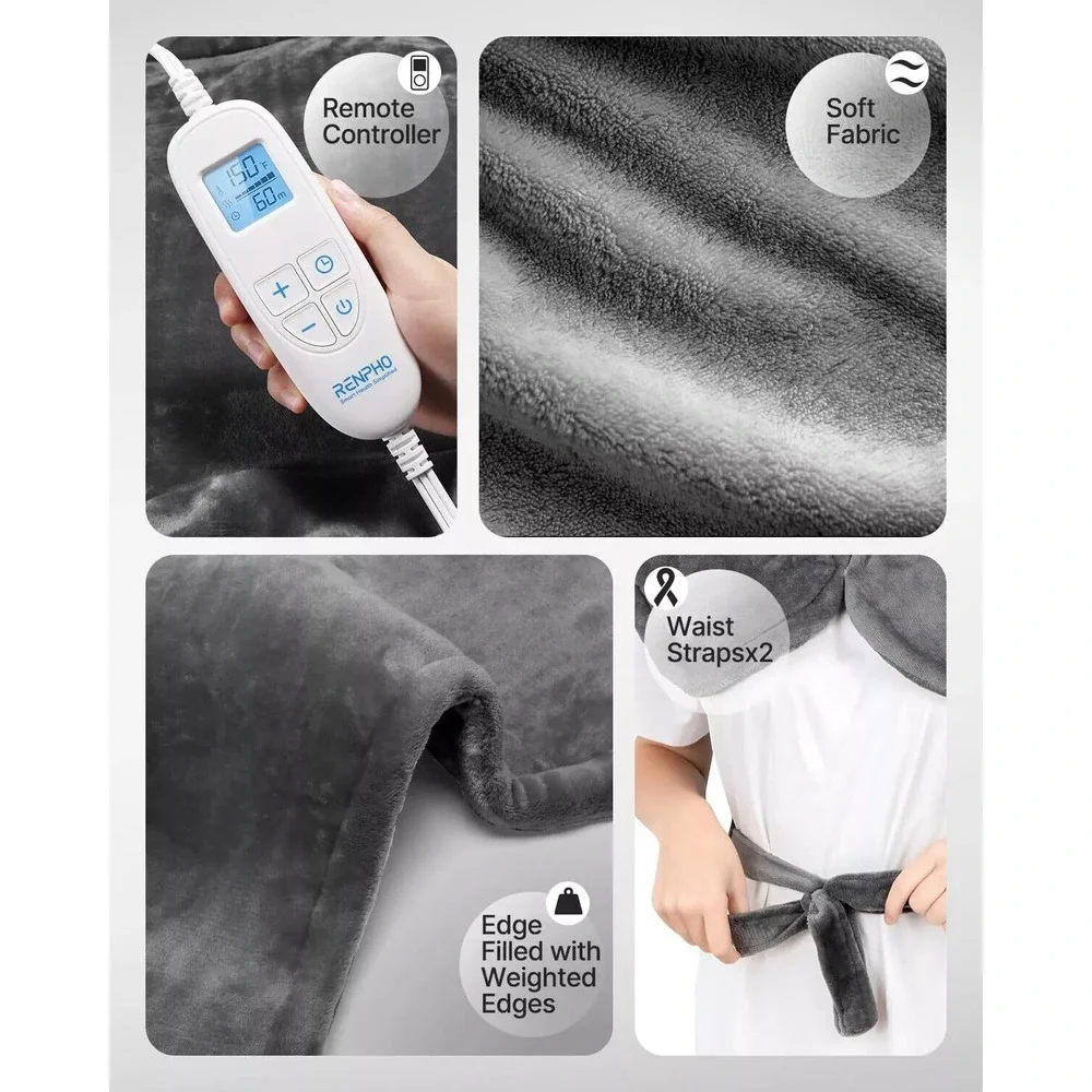RENPHO Heating Pad for Back Pain Relief, Gift, 6 Heat Levels 3 Timer Options